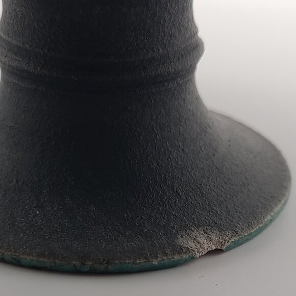 Robert Ellert Signed Raku Pottery Vase Iridescent Red Green Blue Black 6.5" H - Picture 8 of 10